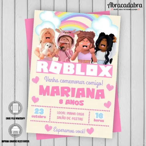 Convite Digital Roblox Menina 18