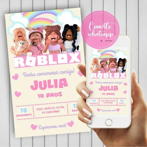 Convite Digital Roblox Menina 18