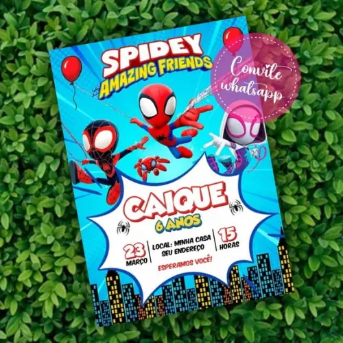 Convite Digital Spidey e Seus Amigos
