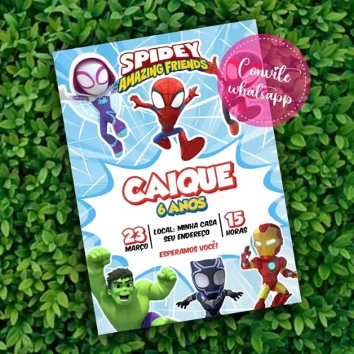 Convite Digital Spidey e Seus Amigos