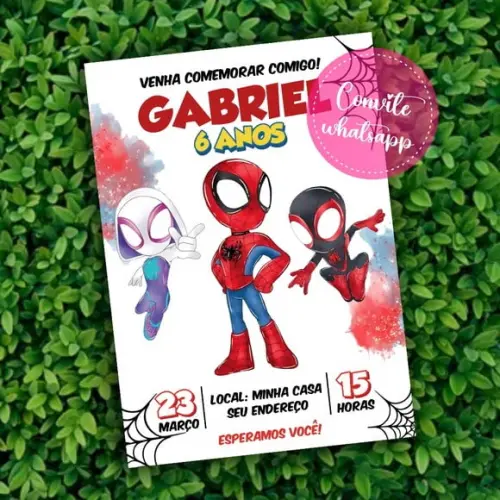 Convite Digital Spidey e Seus Amigos