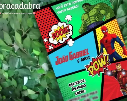 Convite Digital Super Heróis