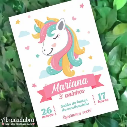 Convite Digital Unicórnio