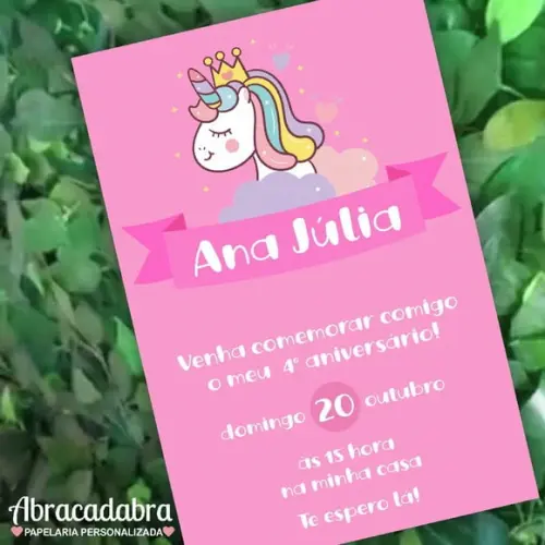 Convite Digital Unicórnio