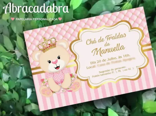 Convite Digital Ursinha Princesa