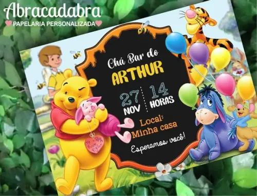 Convite Digital Ursinho Pooh