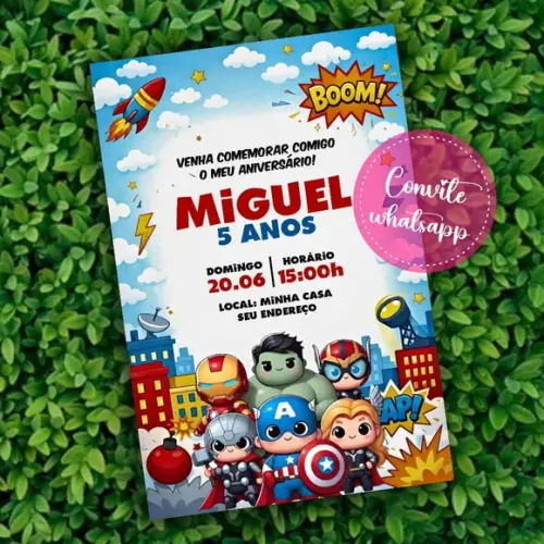 Convite Digital Vingadores