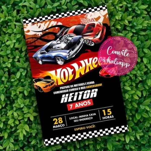 Convite Hot Wheels Digital
