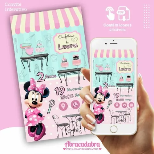 Convite Interativo Confeitaria da Minnie