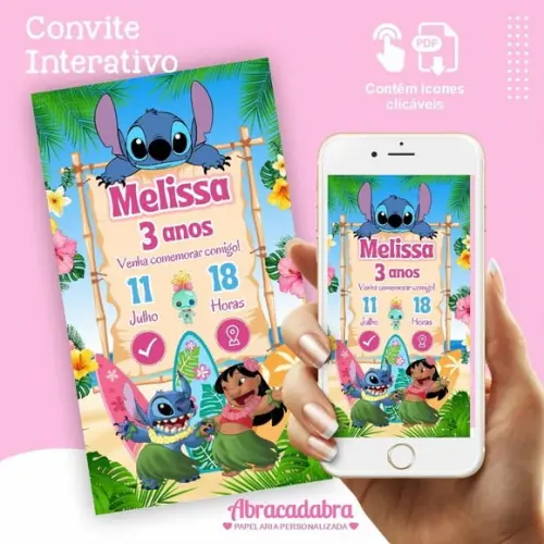 Convite Interativo Lilo e Stitch