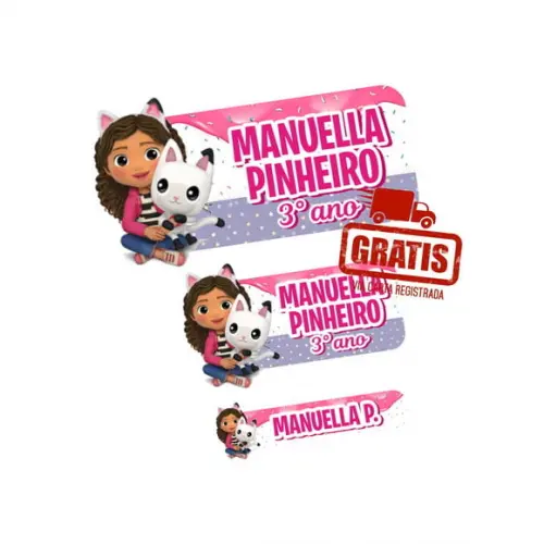 Etiqueta Escolar a Casa Mágica da Gabby Frete Grátis