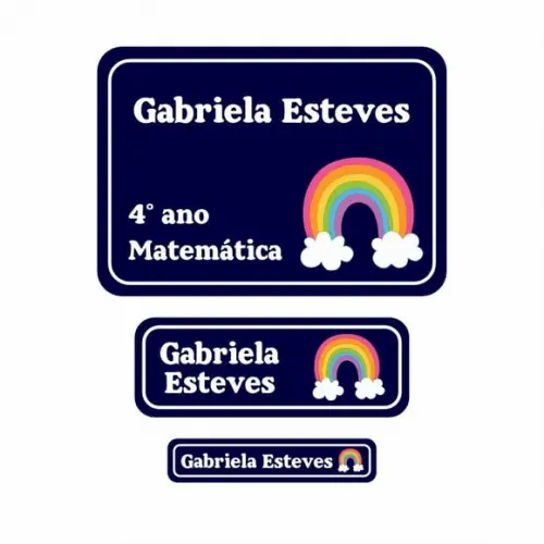 Etiqueta Escolar Arco-íris 250 Unidades