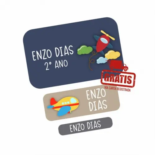 Etiqueta Escolar Avião Frete Grátis