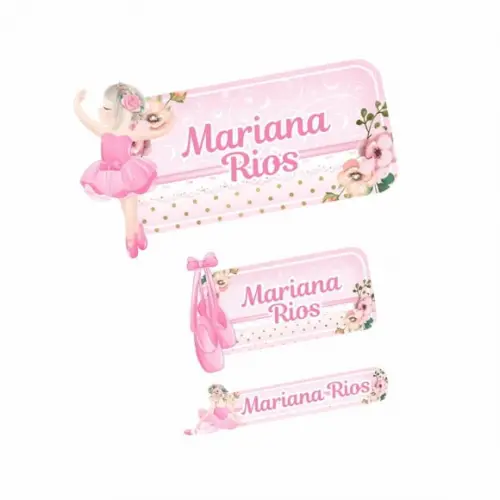 Etiqueta Escolar Bailarina