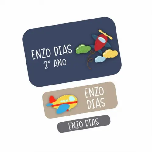 Etiqueta Escolar Avião