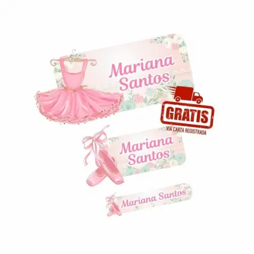 Etiqueta Escolar Bailarina Frete Grátis