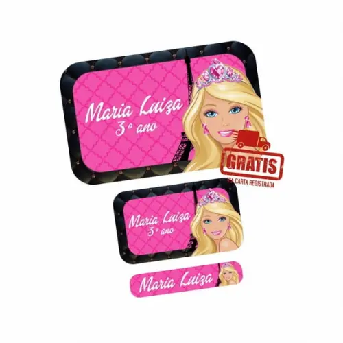Etiqueta Escolar Barbie Paris Frete Grátis