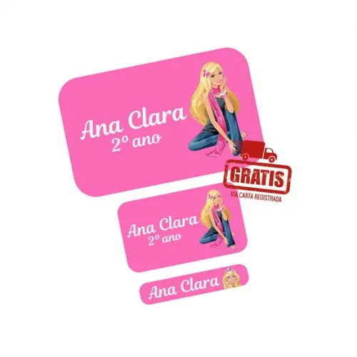 Etiqueta Escolar Barbie Frete Grátis