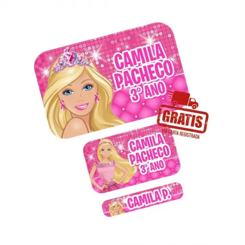 Etiqueta Escolar Barbie Frete Grátis