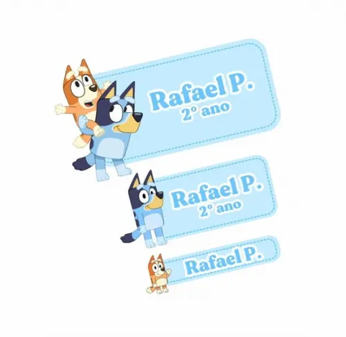 Etiqueta Escolar Bluey Menino 122 Unidades