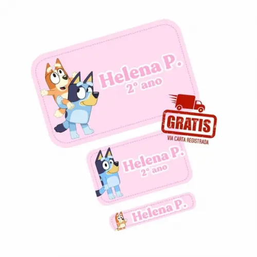 Etiqueta Escolar Bluey Menina Frete Grátis