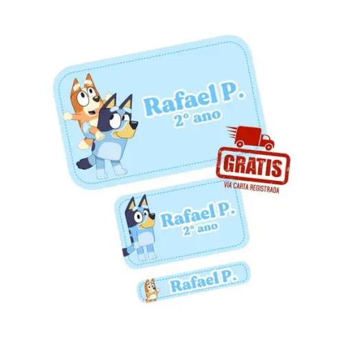 Etiqueta Escolar Bluey Frete Grátis
