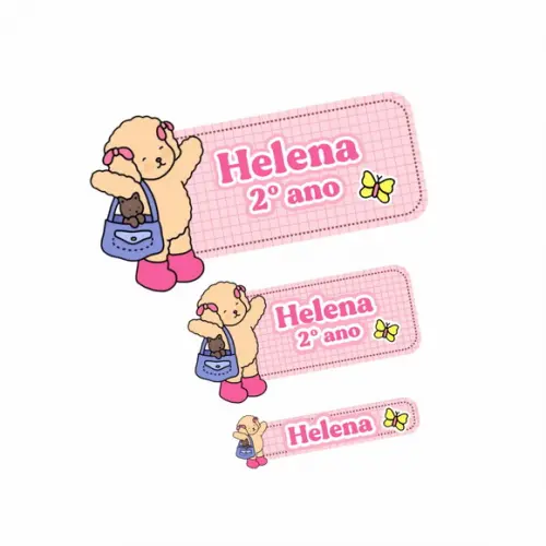 Etiqueta Escolar Bobbie Goods Menina 122 Unidades