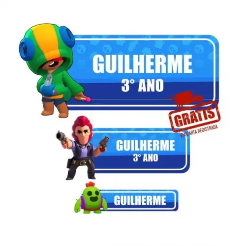 Etiqueta Escolar Brawl Stars Frete Grátis