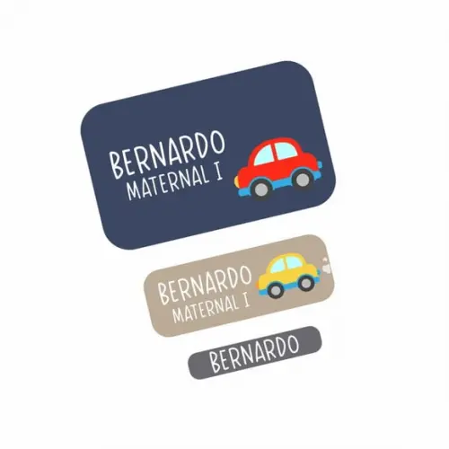 Etiqueta Escolar Carro