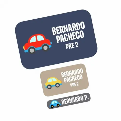 Etiqueta Escolar Carro