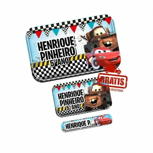 Etiqueta Escolar Carros Disney Frete Grátis