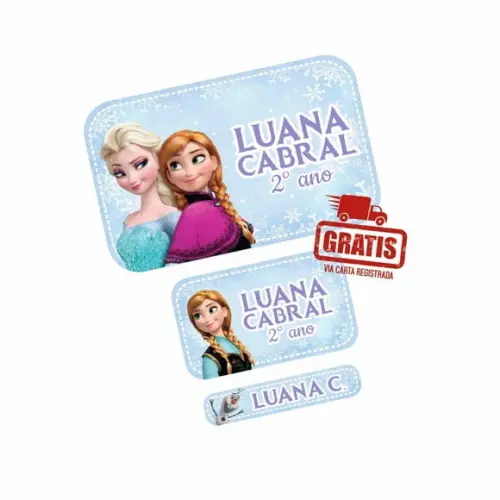 Etiqueta Escolar Frozen Frete Grátis