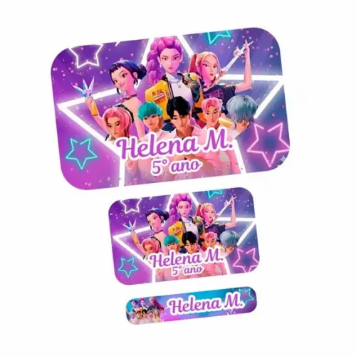 Etiqueta Escolar Guerreiras do Kpop