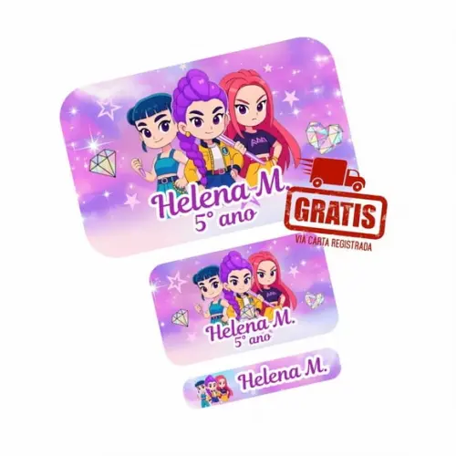 Etiqueta Escolar Guerreiras do Kpop Frete Grátis