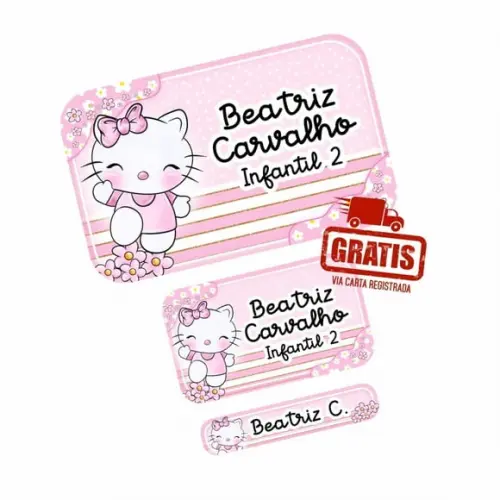 Etiqueta Escolar Hello Kitty Frete Grátis