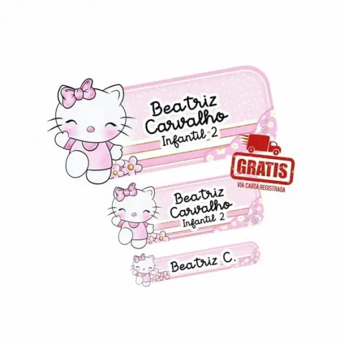 Etiqueta Escolar Hello Kitty 122 Unidades