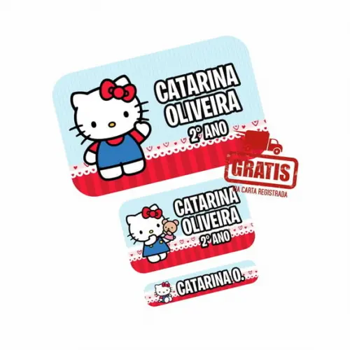 Etiqueta Escolar Hello Kitty Frete Grátis