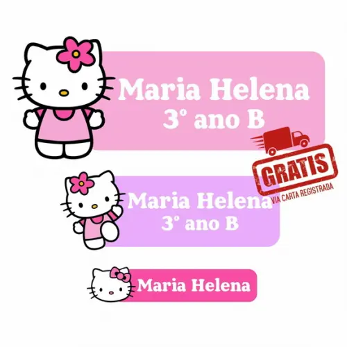 Etiqueta Escolar Hello Kitty 122 Unidades