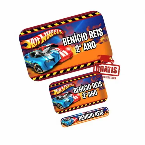 Etiqueta Escolar Hotwheels Frete Grátis