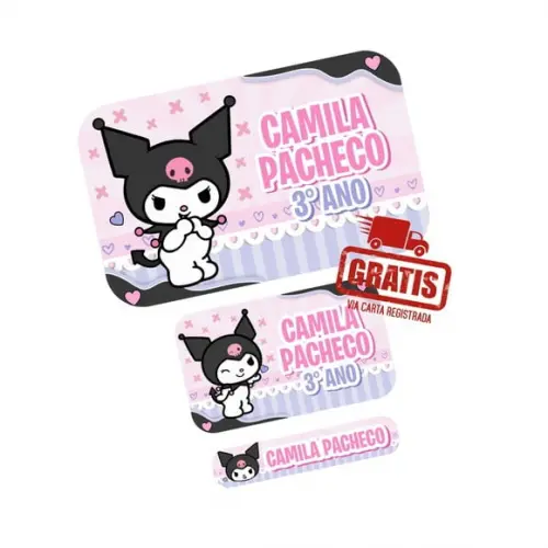 Etiqueta Escolar Kuromi Frete Grátis