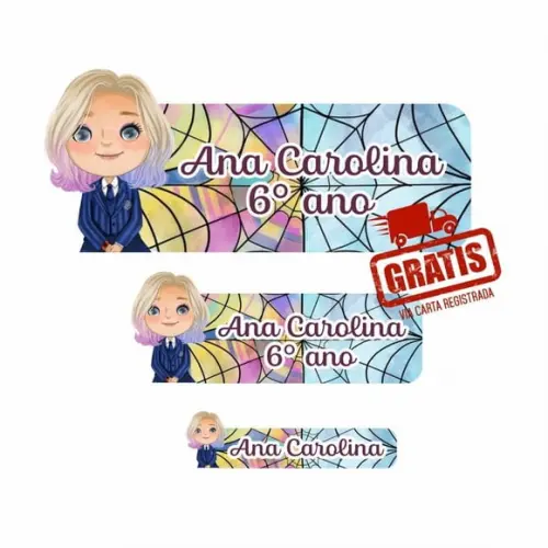 Etiqueta Escolar Menina - 122 Unidades