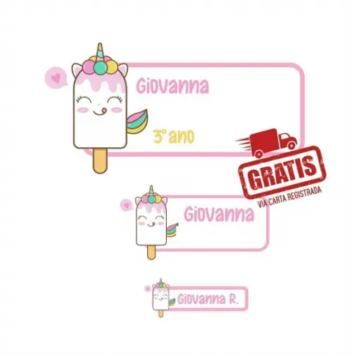 Etiqueta Escolar Menina 122 Unidades - Frete Grátis