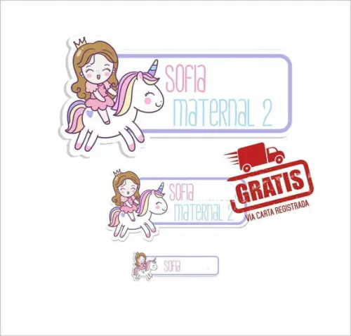 Etiqueta Escolar Menina 122 Unidades - Frete Grátis