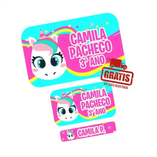 Etiqueta Escolar Menina 250 Unidades