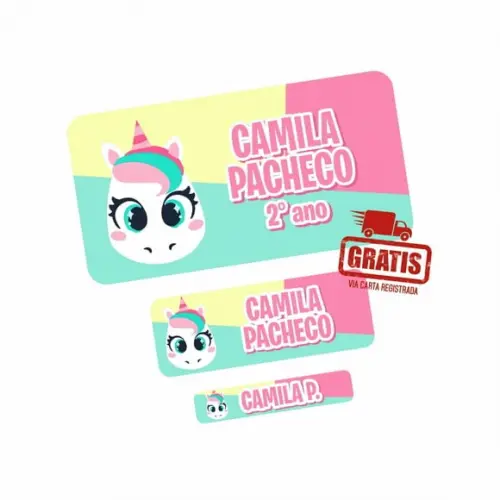 Etiqueta Escolar Menina 250 Unidades