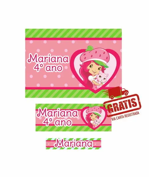 Etiqueta Escolar Menina 250 unidades - Frete Grátis