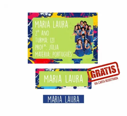 Etiqueta Escolar Menina 250 unidades - Frete Grátis