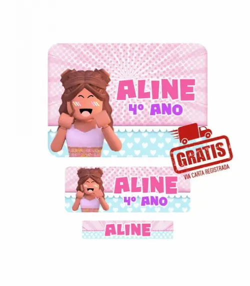 Etiqueta Escolar Menina 250 Unidades - Frete Grátis