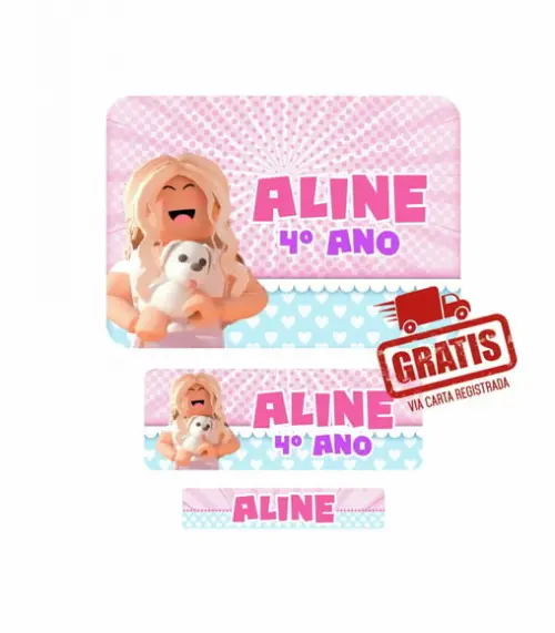 Etiqueta Escolar Menina 250 Unidades - Frete Grátis