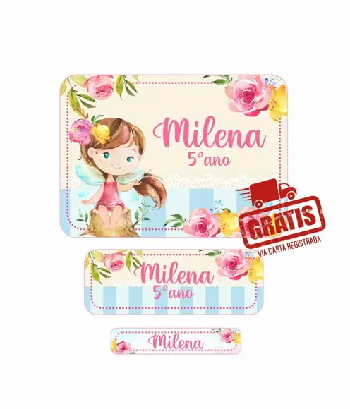 Etiqueta Escolar Menina 250 Unidades - Frete Grátis